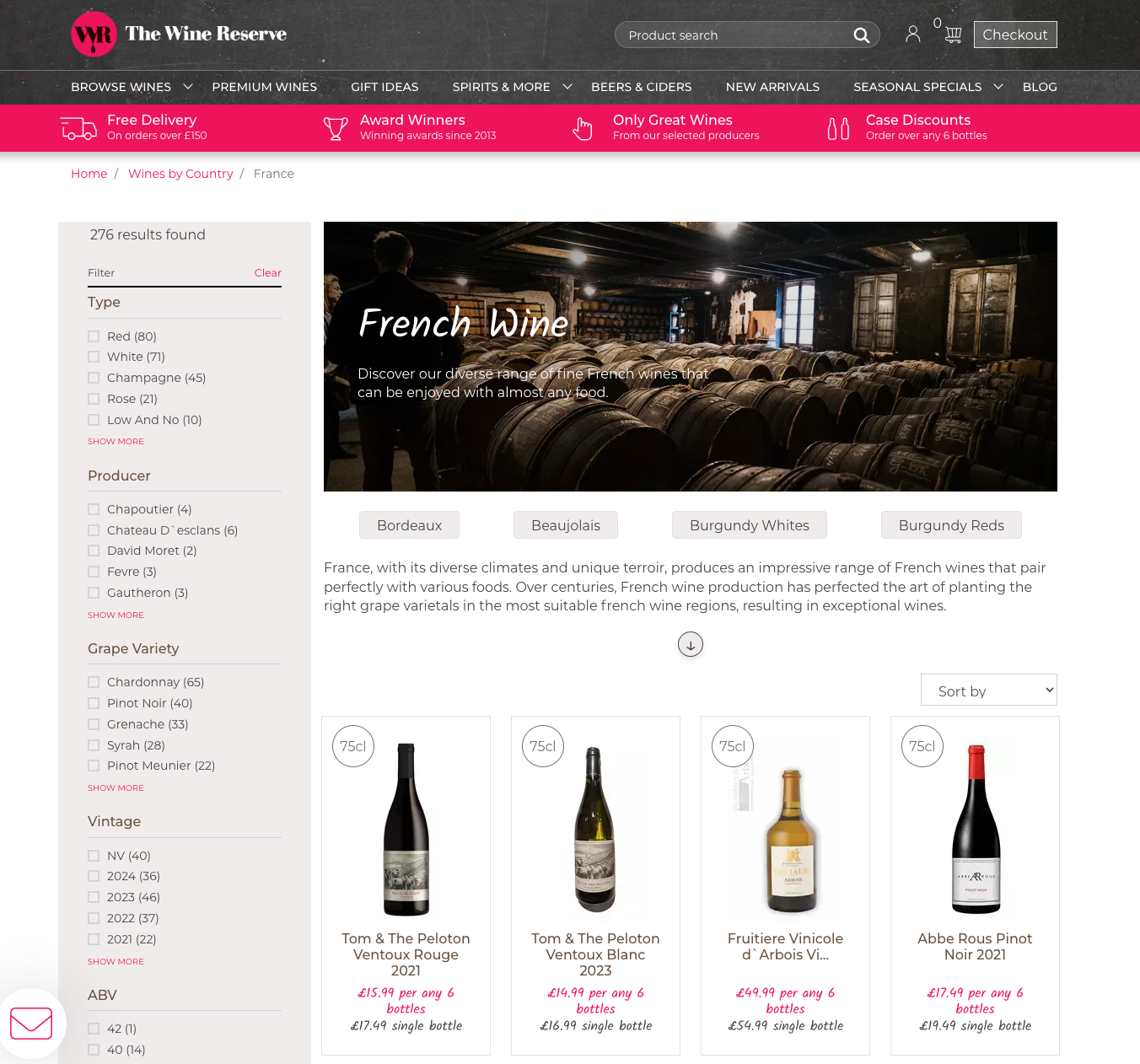 French Wine Product Listing
