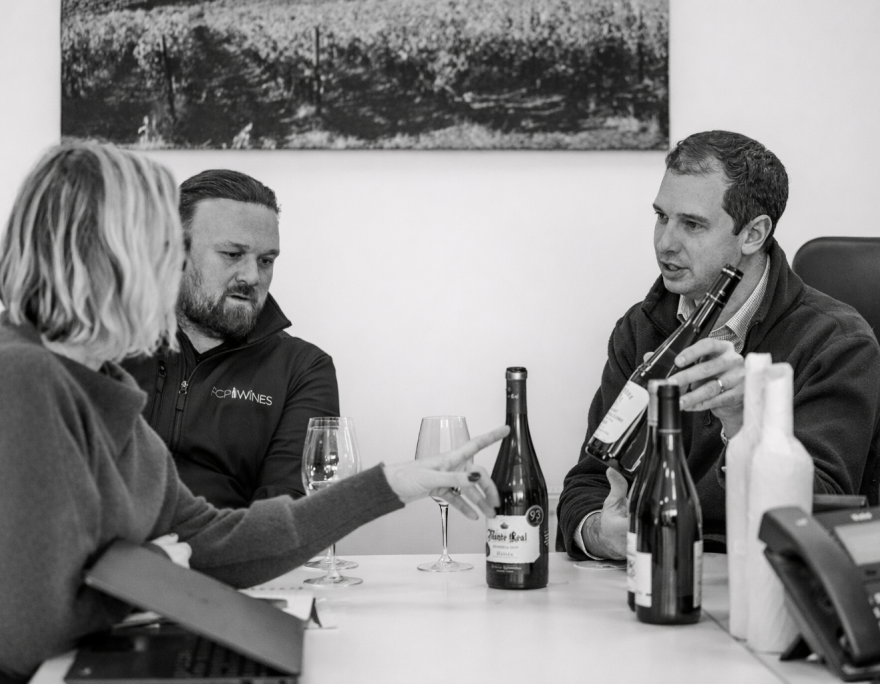 FCP team tasting wines and discussing them