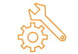 Website support icon Spanner and cog