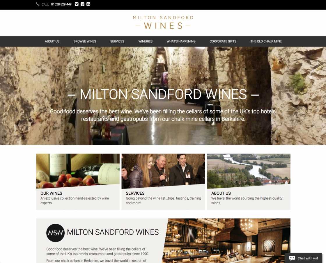 Milton Sandford Wines website home page