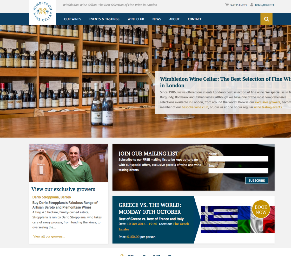 Wimbledon Wine Cellar Club Homepage